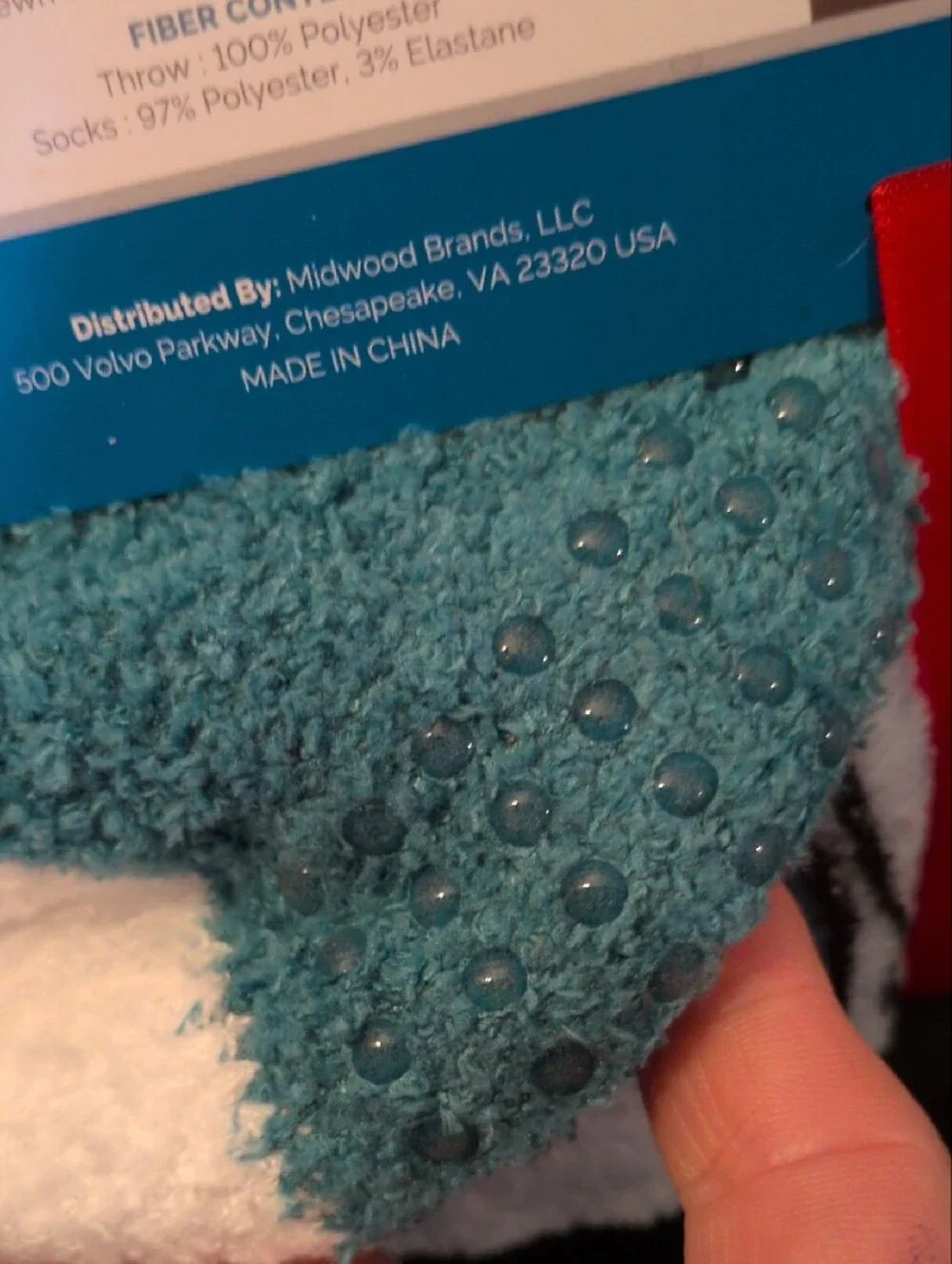 Turquoise Floral Throw Blanket with Cozy  Gripp Socks - Interiors by Design